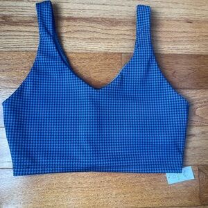 Blue Houndstooth Crop Top sports bra aerie offline size medium